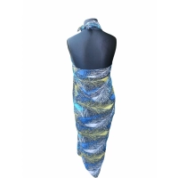 Duża sukienka plażowa - eleganckie PAREO XXL kolorowe pióra